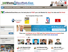 Tablet Screenshot of jobwantedclassifieds.com